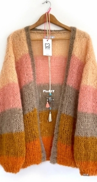 Short Light Mohair Cardigan Orange 10 by Marrinda Herms - MYPZ
