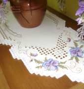table runner pansy hardanger-supplement labores del hogar