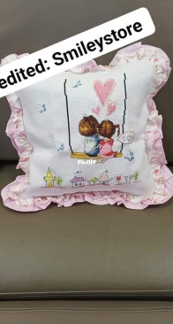 Lovely couple cross stitch pillow.