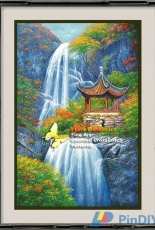 I Love CrossStitch ILCS HM-003 - Pagoda by the Waterfall