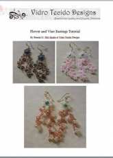 Vidro Tecido Designs-Flower and Vine Earrings-English