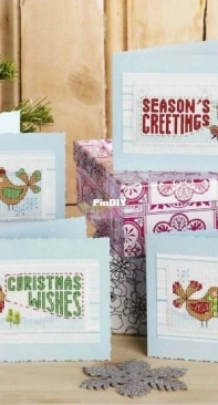 Bobbing Along - Robin Cards by Durene Jones from Cross Stitch Gold 114