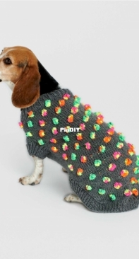 Bobble Kaleidoscope Knit Dog Coat - yarnspirations - Free