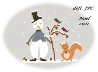 Jura Point de Croix - Chantal Jordan - Défi Noël 2021 Bonhomme de Neige - Free