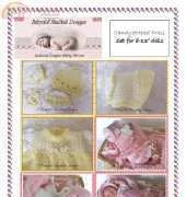 babydoll hand knit B25 candy stripe set 8-13"