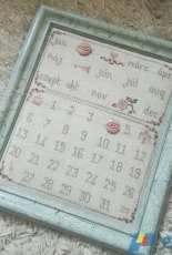 Perpetual cross stitch calender