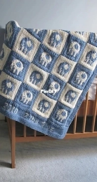 Elephant Blocks Baby Blanket by Alexandra Charlotte Dafoe