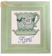 Teacup Afghan Series - April Daisy by Mary Bartley Stockett from The Cross Stitcher February 1996