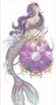 Bella Filipina Cross Stitch Designs BF037 - Mermaid Treasures Amethyst