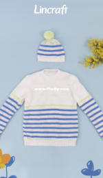 Lincraft - P085 Kids Breton Stripe Sweater and Beanie - Free