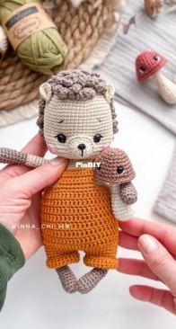 Fairy Toys by Inna Chi - Inna Chi Hm - Inna Chibinova / Chybinova - Hedgehog with a Mushroom - English