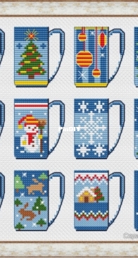 Christmas Cups by Abramova Serafima