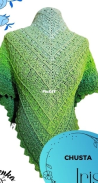 Farbenka Szydełkuje - Ela Walichnowska - Iris Shawl - Chusta Iris - Šátek Iris - English, Polish and Czech