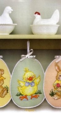 Easter Critters - Bear, Bunny, Chick by Ursula Michael from The Cross Stitcher - April 2006 PCS + XSD