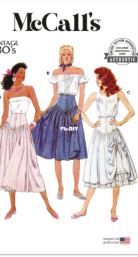 McCalls - M8668 - Vintage 1980s - Misses Skirts and Petticoat - SIzes 6-14