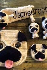 Set Pug by jamecrochet (thailand) Designer: Eakaphan Sittichai