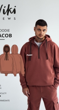 Viki Sews -  Jacob Hoodie - Худи Джейкоб - Sizes 38-54 - English, Russian