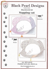 Black Pearl Designs-Blackwork Napping Cat