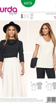 Burda no.6878 - Blouse - multilingual