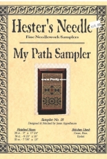 Designed & Stitched by Janie Appelbaum - Hesters Needle - My Path Sampler 18
