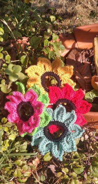 Sunflower hair scrunchie