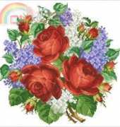 Ellen Maurer Stroh EMS087 Roses and Lilacs Bouquet XSD