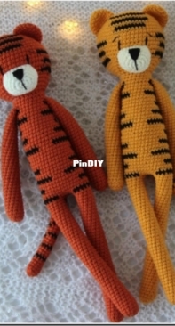 Amigurushka - Amigurumi Stuffed Toys - Olga Tkachenko - Long Legged Tiger - Russian