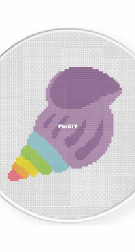 Daily Cross Stitch - Rainbow Sea Shell