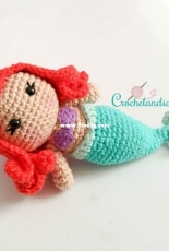 Crochelandia- Rose Nogueira - Toy Art Mermaid Ariel- Portuguese