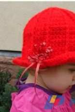 Happy Berry- Festive Girls Cloche with Ribbon Flower Appliqué - Free