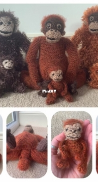 Laura Loves Crochet - Laura Loves Crochet - Laura Sutcliffe - Chimpanzee or Orangutan with Baby