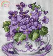 Teacup Posies  February - Violets   by Donna Wermillion