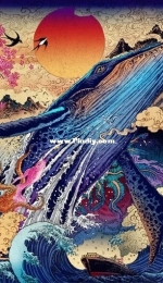 Black Swan - Asian Spirit Whale Under the sea
