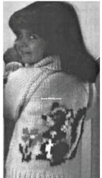 Mary Maxim #4254-Childrens Skunk Cardigan