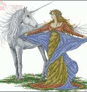 The Unicorn and The Maiden by Joan Elliott from Cross Stitch Collection 179 XSD