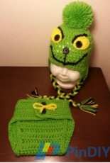 Warm Fuzzy Boutique - Sissy Johnson - Baby The Ginch Hat and Diaper Cover