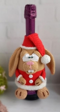 Yulia Filippova - Champagne Bottle Cover Crazy Rabbit