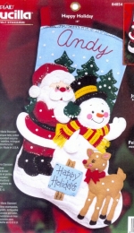 Bucilla 84854 Happy Holiday Felt Stocking