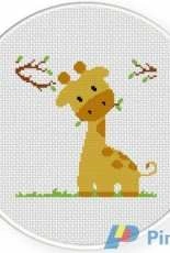 Daily Cross Stitch  - Giraffe Eating