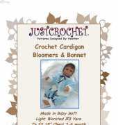 Just Crochet - Heather Davidson - JC33B Crochet Cardigan Bloomers and Bonnet