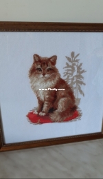 Cat embroidered work