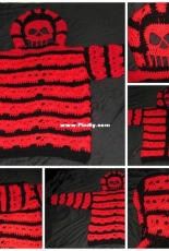 Spider Mambo Designs - Laurie Kahn - Youth and Adult XS to Large Bone Head Creepy Skull Hoodie