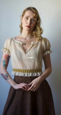 Folklore Ruffle Top by Fabel Knitwear (Helene Arnesen) in English