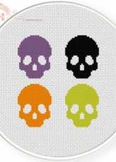 Daily Cross Stitch - Spooky Skulls