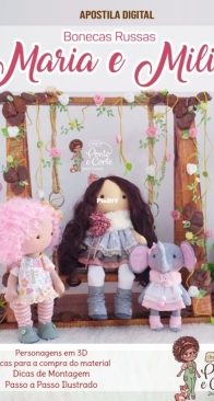 Atelie Ponto e Corte - Jeane Tavares - Russian dolls Maria and Millie - Bonecas Russas  Maria e Milie - Portuguese