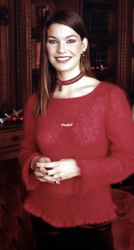 Red Frill Sweater by Rowan Design Studio