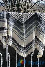 Shawl à rayures - trois couleurs by Hélène2.3 Soie et laine-French-Free