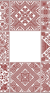 Modern Folk Embroidery - 8 Biscornu Designs  XSD+PCS