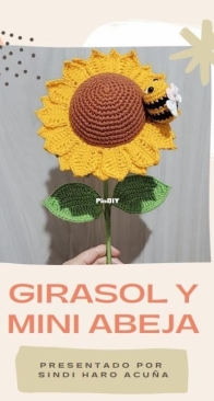 Teji2sindi - Sindi Haro Acuña - Sunflower and Mini Bee - Girasol y Mini Abeja - Spanish
