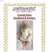 Just Crochet - Heather Davidson - JC87C  Crochet Dress  Headband and Knickers